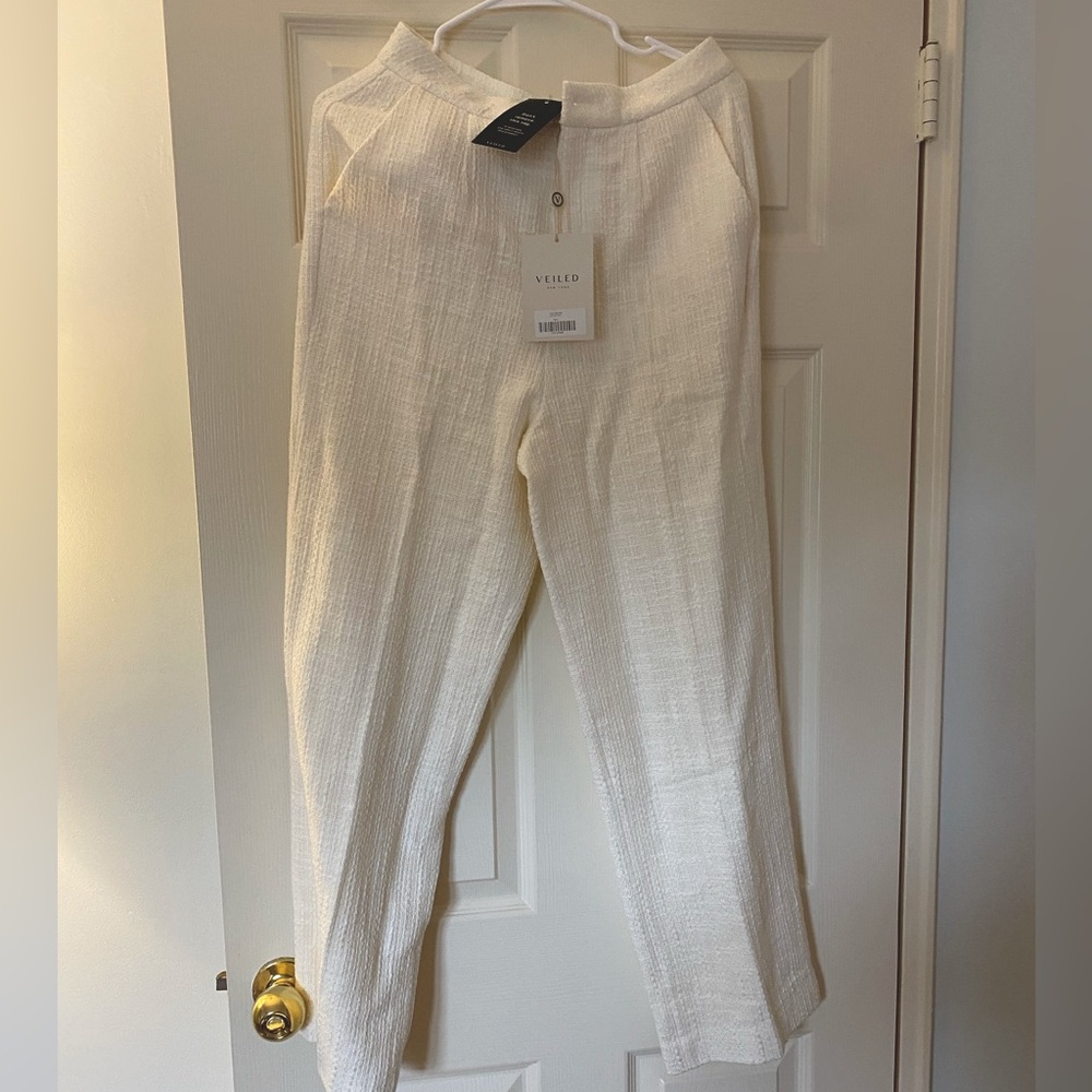 Tweed pants brand new with tags white